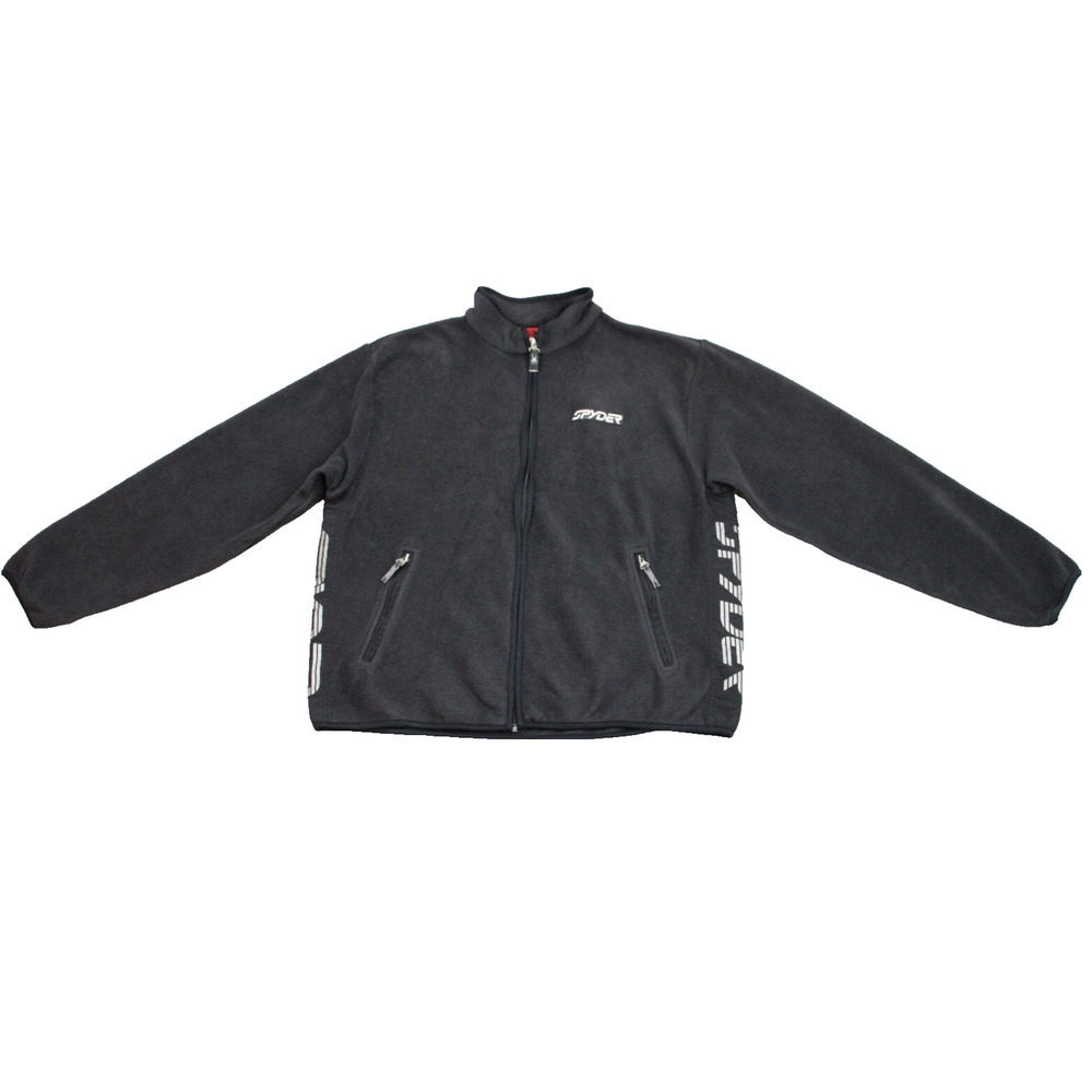 Spyder Jacket Mens Size L Black Long Sleeve Front Zip Pocket with Logo Fleece